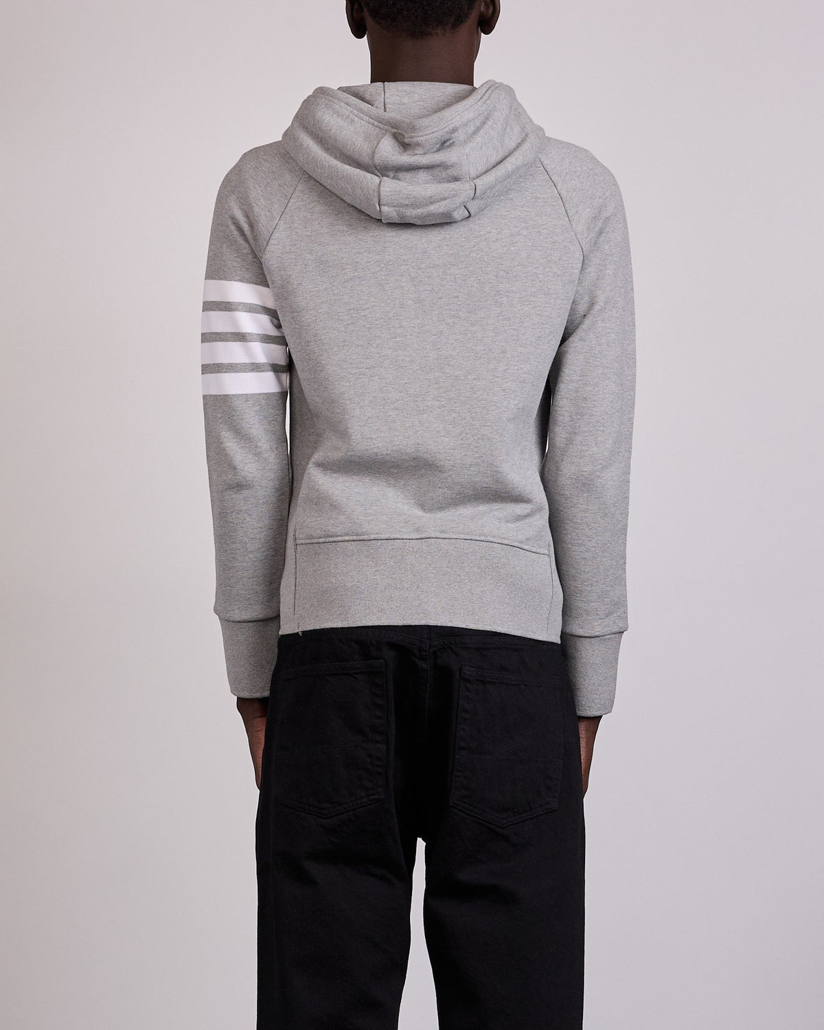 Thom Browne Classic Loopback 4 Bar Zip Hoodie Light Grey