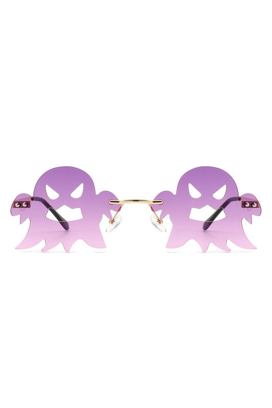 Rimless Scary Party Ghost Sunglasses
