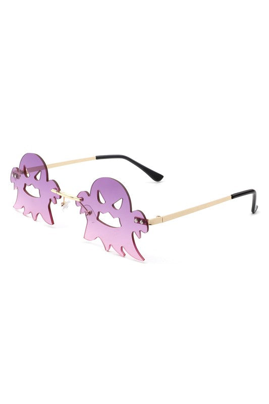 Rimless Scary Party Ghost Sunglasses
