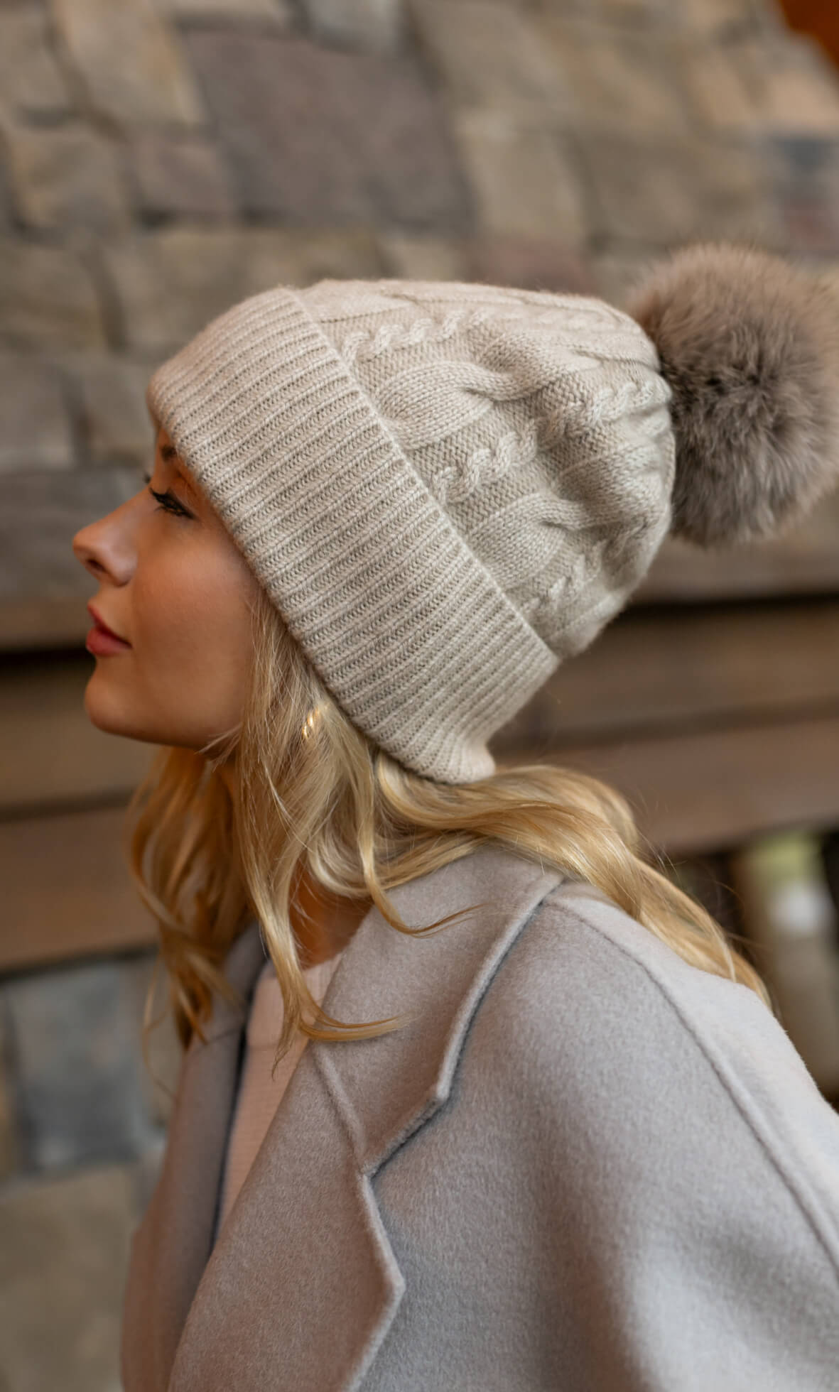Cable-Knit Cashmere Beanie
